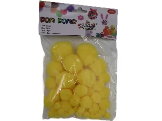 Pom-pon Sárga 48db-os vegyes méretek