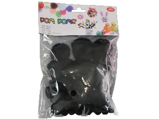 Pom-pon Fekete 48db-os vegyes méretek