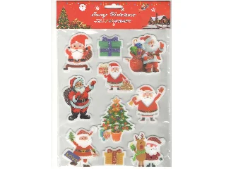 Karácsonyi Matrica (Télapó,rénszarvas és karácsonyfa)