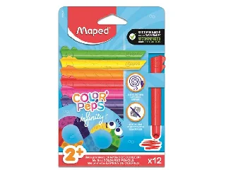 Színes ceruza készlet, háromszögletű, MAPED „Color`Peps Infinity Kidy”, 12 különböző szín