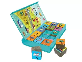15 kis könyv okos gyerekeknek mágneses dobozban -Kedvenc Járműveim