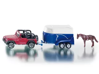 Jeep lószállító pótkocsival