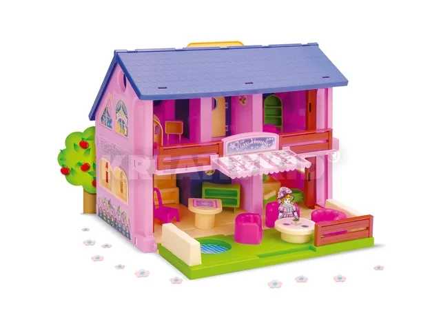 2 szintes babaház bútorokkal