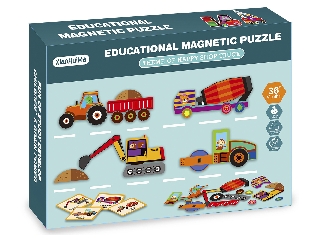 2IN1 mágneses puzzle - munkagépek, 75 db