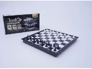 3 az 1ben mágneses sakk, dáma, backgammon