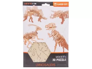 3D fa puzzle - dínók, 4 féle