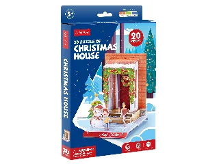 3D puzzle házikó, hóember,fenyő