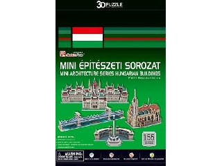 3D puzzle mini magyar épületek (Parlament, Mátyás-templom, Hősök tere, Lánchíd)