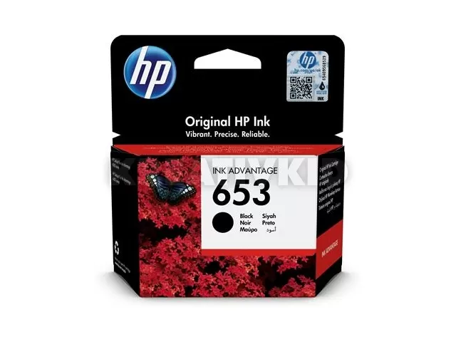 3YM75AE Tintapatron DeskJet Plus Ink Advantage 6075 All-in-One nyomtatóhoz, HP 653, fekete, 360 oldal