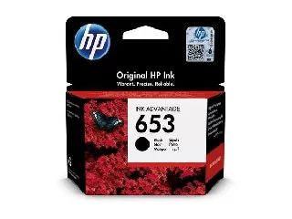 3YM75AE Tintapatron DeskJet Plus Ink Advantage 6075 All-in-One nyomtatóhoz, HP 653, fekete, 360 oldal