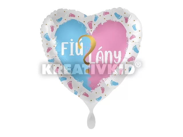 45cm Fiú vagy Lány? szív alakú fólia lufi