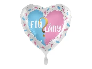 45cm Fiú vagy Lány? szív alakú fólia lufi