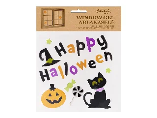 Ablakzselé Halloween cica