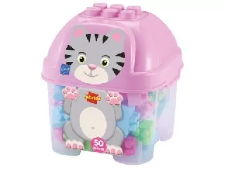 Abrick: cicás 50 darabos építőkocka