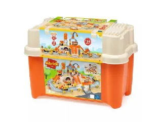 Abrick: Óriás autópálya építőszett tárolóval - narancssárga