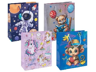 Ajándéktáska, zsinórfüles, 25x30x10 cm, DONAU 