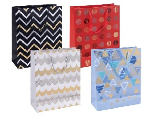 Ajándéktáska, zsinórfüles, 25x30x10 cm, DONAU 