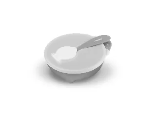 Akuku etetõtál tetõvel és kanállal szürke