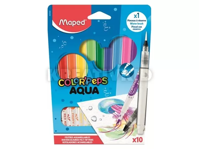 Akvarell filctoll készlet, 3,6 mm, ecsettel, MAPED 