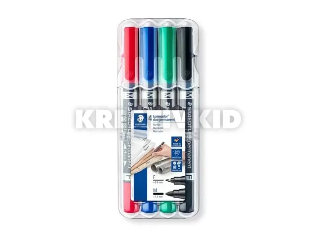 Alkoholos marker készlet, 0,6/1,5 mm, kúpos, kétvégű, STAEDTLER 