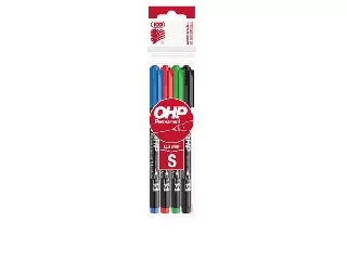 Alkoholos marker készlet, OHP, 0,3 mm, S, ICO, 4 különböző szín