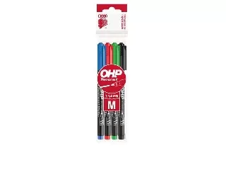 Alkoholos marker készlet, OHP, 1-1,5 mm, M, ICO, 4 különböző szín