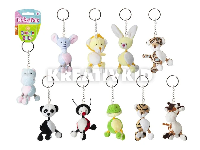 Állatfigurás kulcstartó, 8 cm