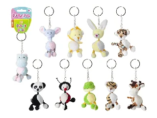 Állatfigurás kulcstartó, 8 cm