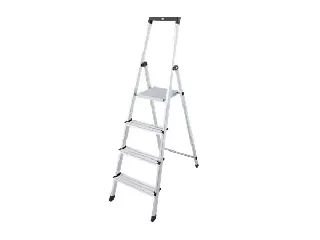 Állólétra, 4 lépcsőfokos, alumínium, KRAUSE 