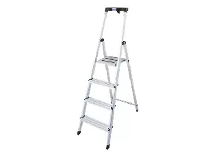 Állólétra, 5 lépcsőfokos, alumínium, KRAUSE 