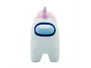 Among Us plüss figura 30 cm - fehér, unikornis sapkával