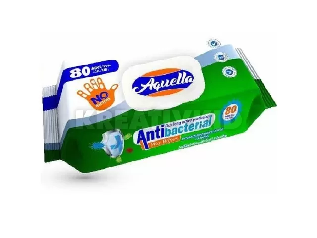Aquella nedves törlõkendõ Antibacterial kupakos 80 db