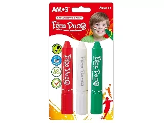 Arcfesték piros-fehér-zöld színben