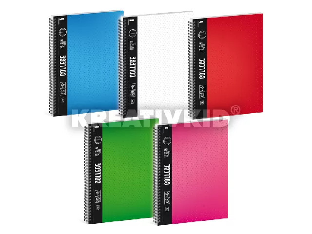 Ars Una 5 színû mix A/4 College spirálfüzet-vonalas