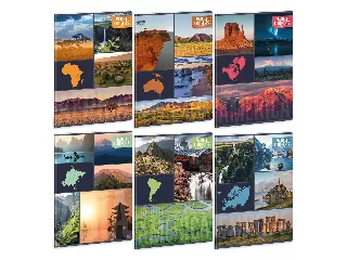 Ars Una Beautiful Continents A/4 extra kapcsos füzet-vonalas