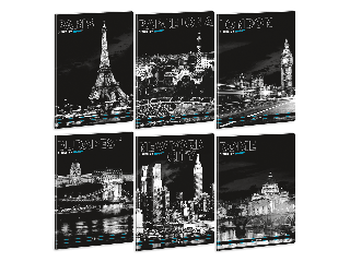 Ars Una Cities by Night A/4 extra kapcsos füzet-négyzethálós Barcelona 