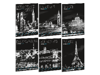 Ars Una Cities by Night A/5 extra kapcsos füzet-négyzethálós