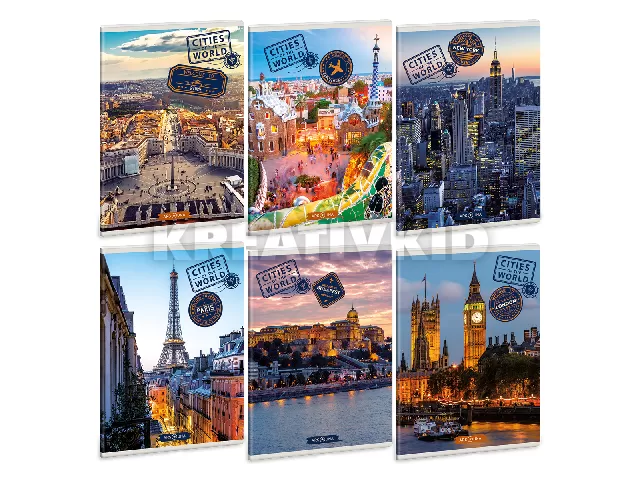 Ars Una Cities of the World A/5 extra kapcsos füzet-vonalas