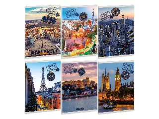 Ars Una Cities of the World A/5 extra kapcsos füzet-vonalas