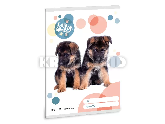 Ars Una Cuki Állatok - Németjuhász A/5 vonalas füzet 21-32