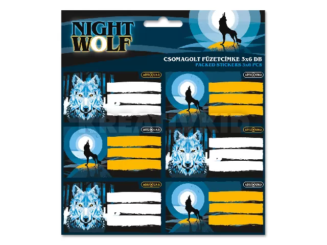 Ars Una Nightwolf csomagolt füzetcímke (3x6 db)