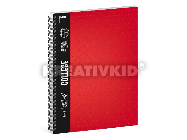 Ars Una piros A/4 College spirálfüzet-kockás