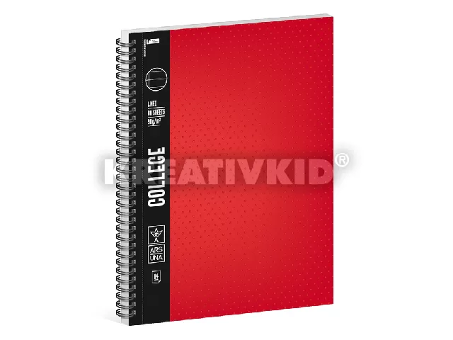 Ars Una piros A/4 College spirálfüzet-vonalas
