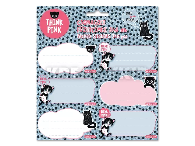 Ars Una Think Pink csomagolt füzetcímke (3x6 db)