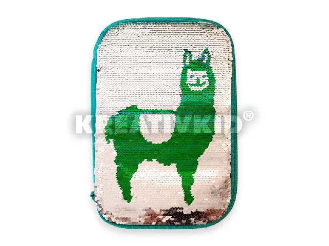 Flitteres többszintes tolltartó láma