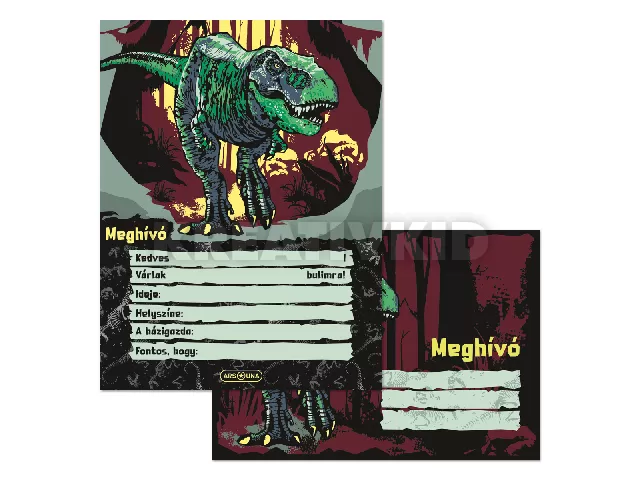 Ars Una T-Rex partimeghívó borítékkal