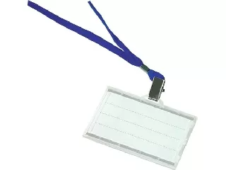 Azonosítókártya tartó, kék nyakba akasztóval, 85x50 mm, műanyag, DONAU