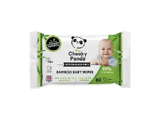 Baba törlőkendő, bambusz, lebomló, 60 lap, CHEEKY PANDA, illatmentes