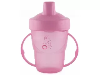 Baby Care itatópohár fogantyúval 210ml magas - pink