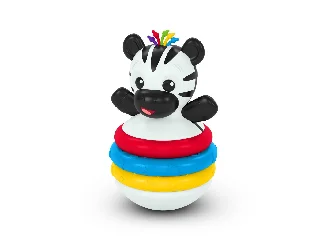 Baby Einstein Rágóka építőjáték, zebra Stack & Wobble Zen™, 3 hó+